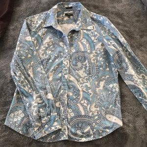 Talbots paisley stretch size 14 shirt